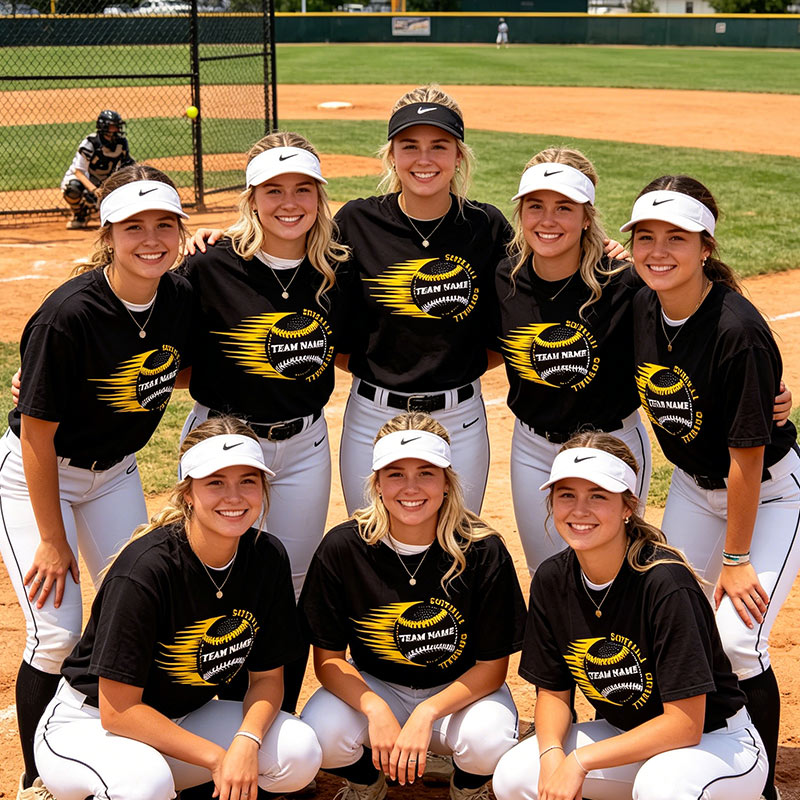 Personalized School Baseball and Softball Team T-shirts Custom Team Name and Colors Gift for Teammates