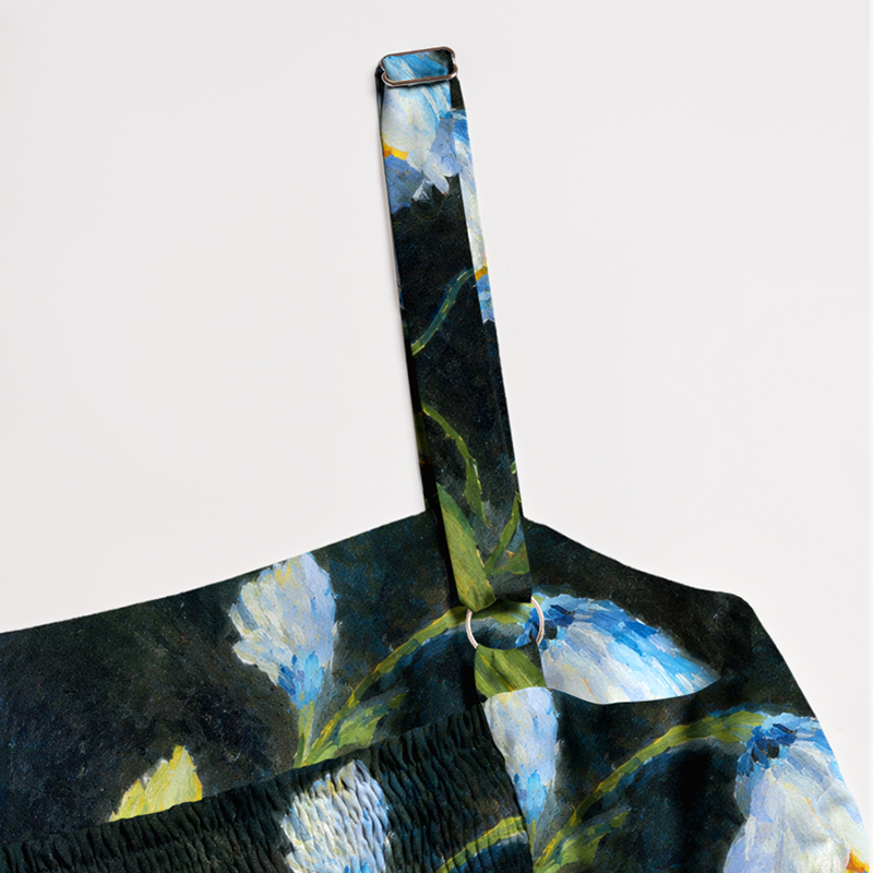 Oil Painting Green Tropical Impressionism Maxi Dress