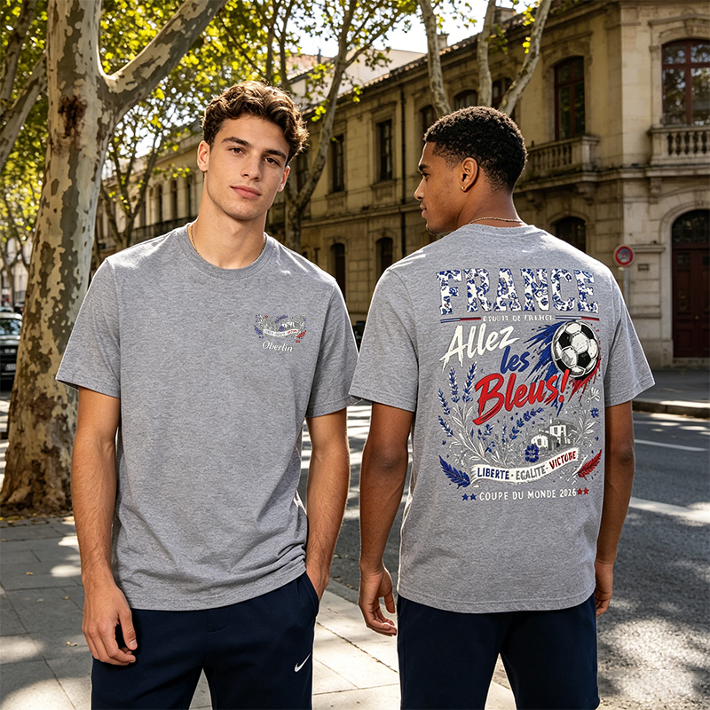 Personalized Football T-shirt Allez Les Bleus Custom Name Gift for France Football Fans