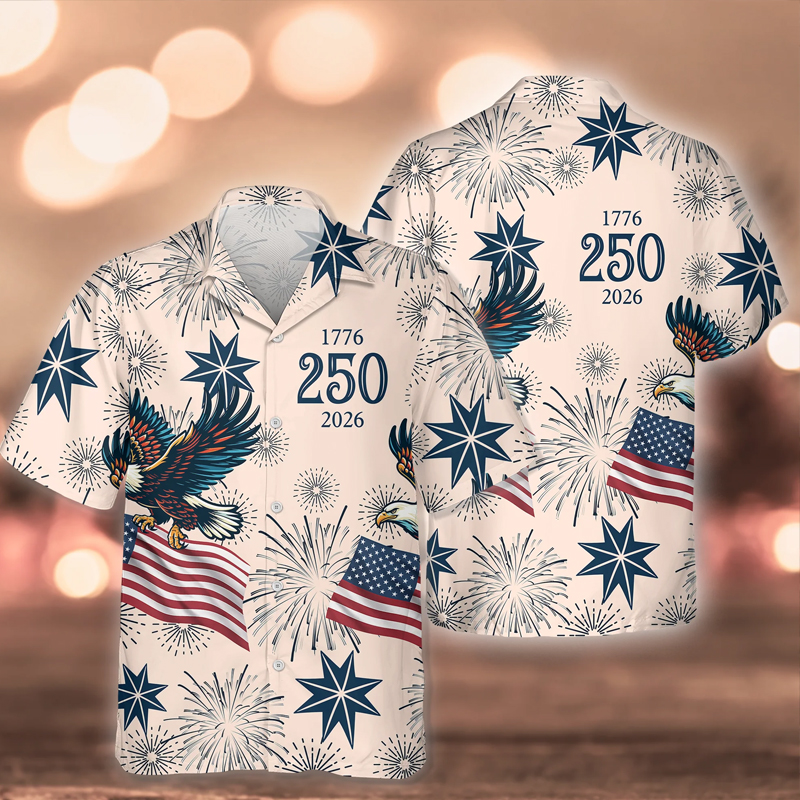 Personalized USA 250 Anniversary Eagle 1776-2026 Hawaii Shirt