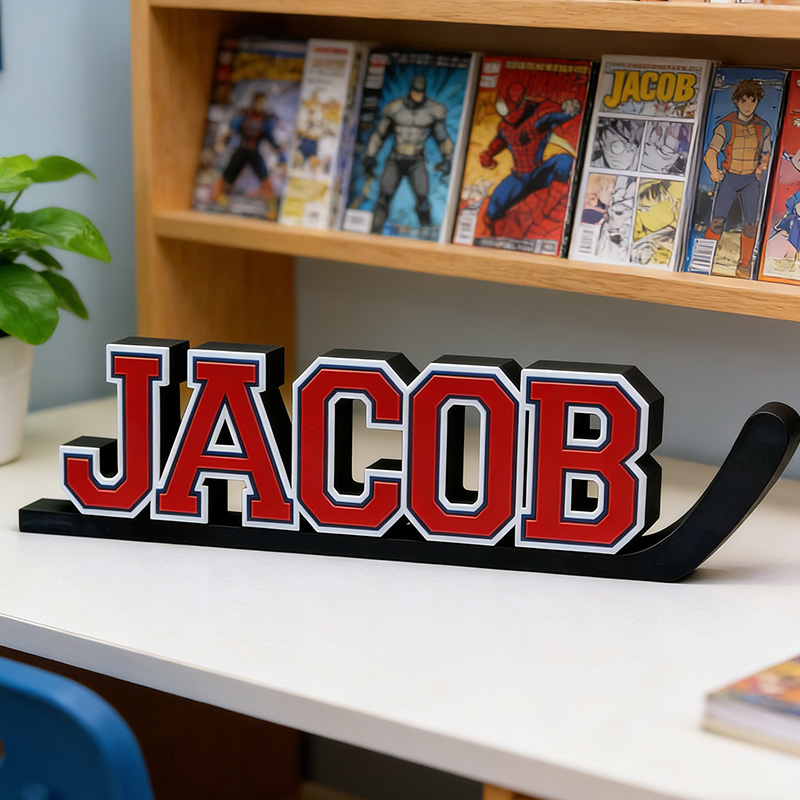 Personalized Ice Hockey Name Sign Featuring Custom Name