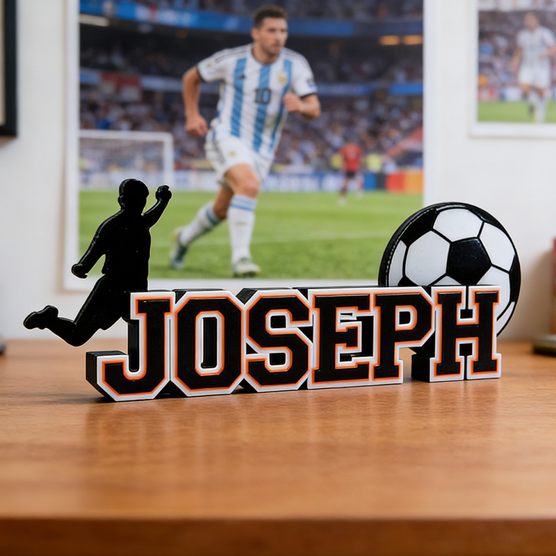 Personalized Soccer Name Sign Featuring Custom Name
