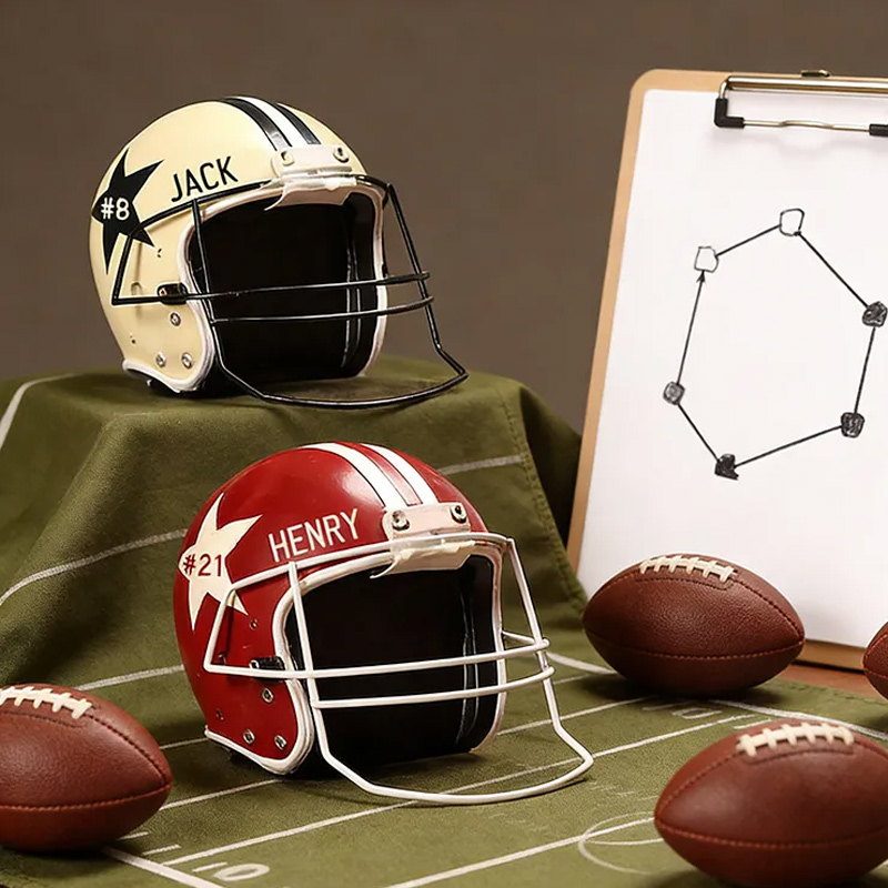 Personalized Football Helmet Display Custom Name and Number Gift for Football Lovers