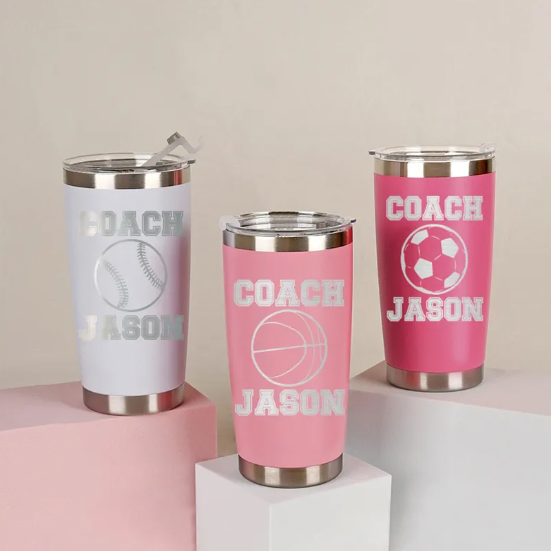 Personalized Tumbler with Custom Name and Sport Icon