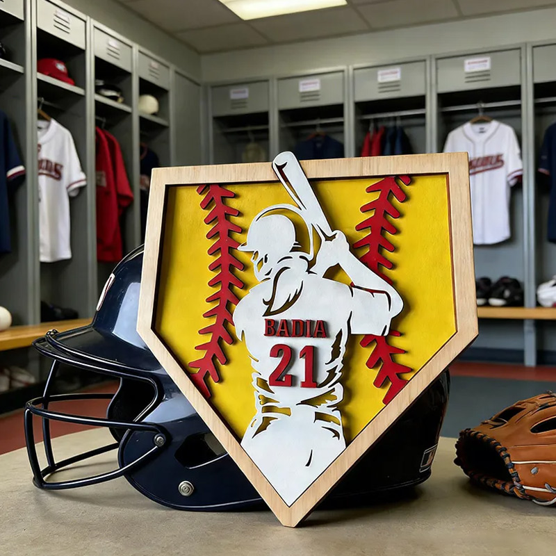 Personalized Softball Name Sign 3D Softball Plaque Gift for Softball Lovers Softball Girls