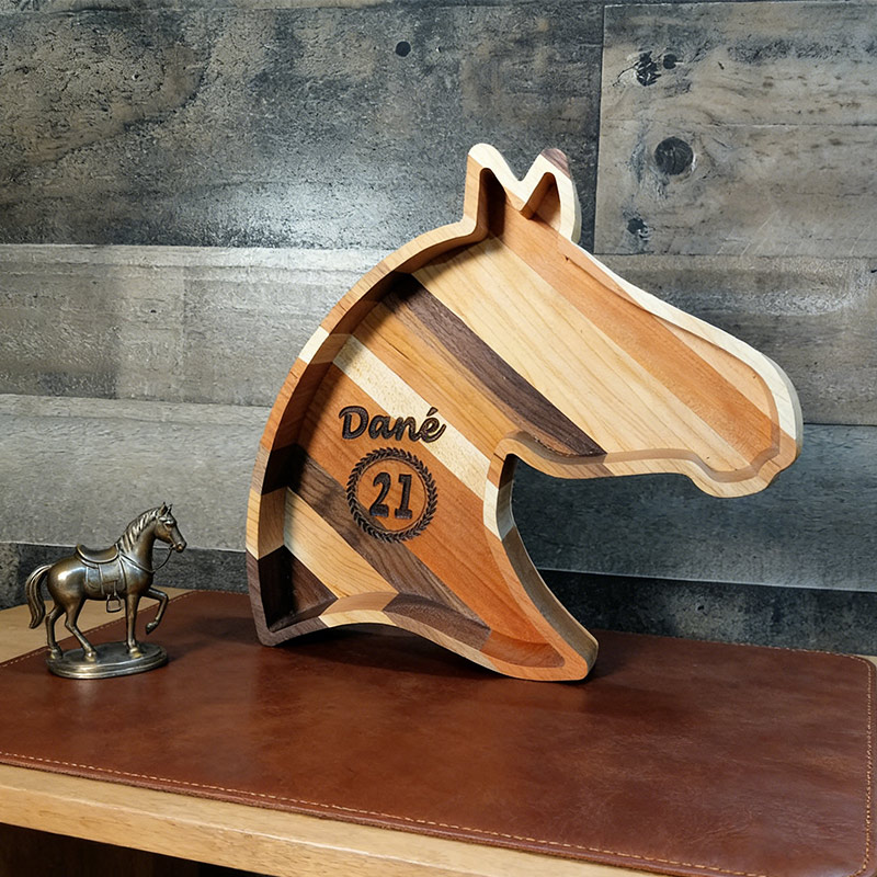 Personalized Horse Shaped Wood Tray Horse Lover Decor Gifts for Equestrian Enthusiasts