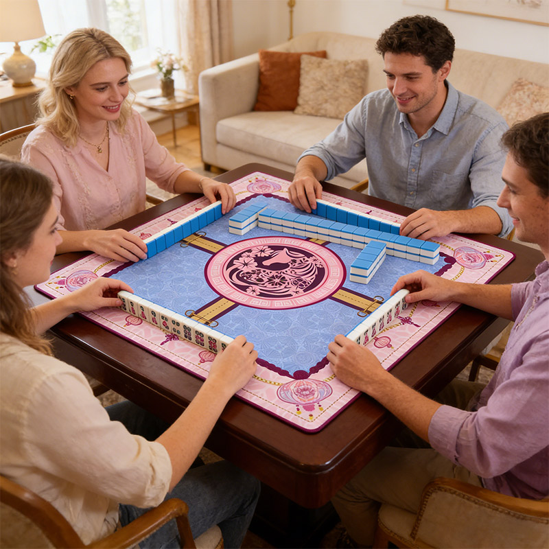 Personalized Lantern Horse Mahjong Table Mat for Mahjong Lovers