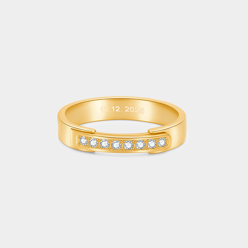 Personalized Sterling Silver Hinged Couple Rings with Inside Custom Engraving
