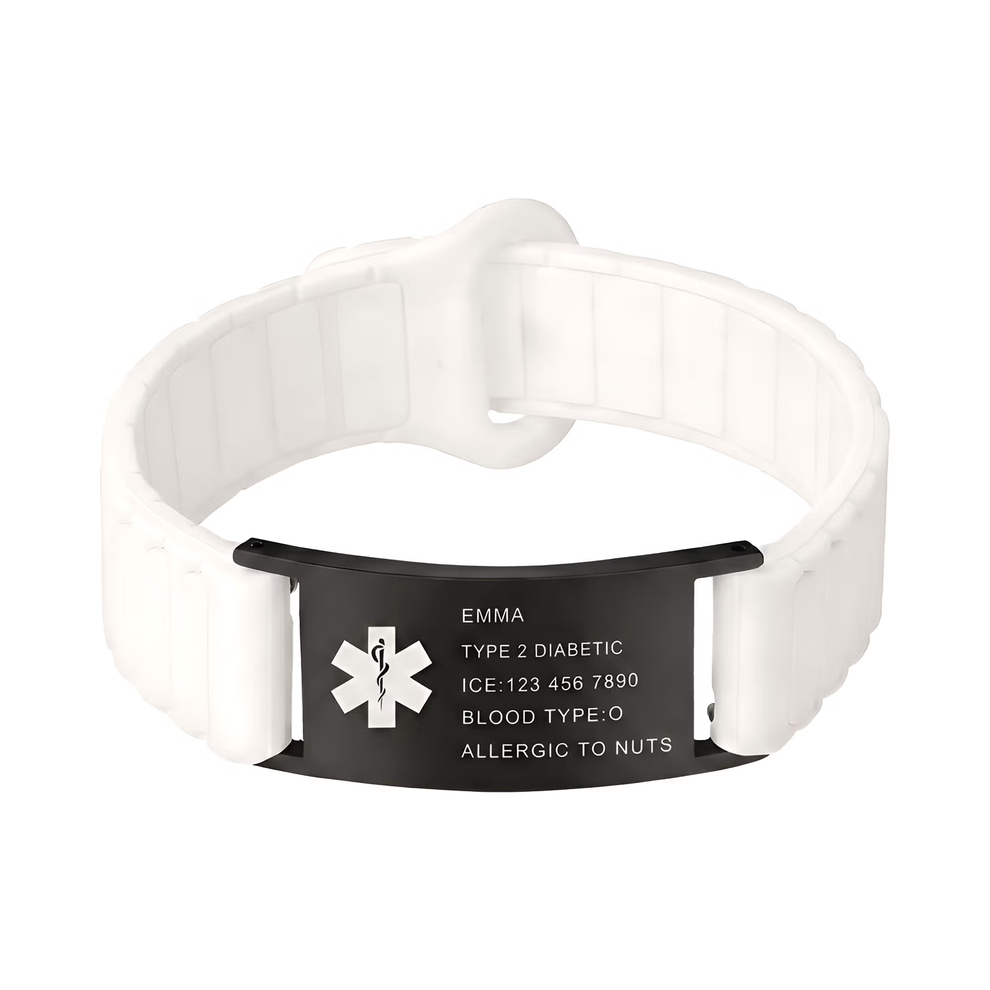 Personalized Medical Symbol Waterproof Medical Alert Bracelet with Engraved ID Name Tag and Magnetic Strap Daily Wear Travel Medical Gift for Patient