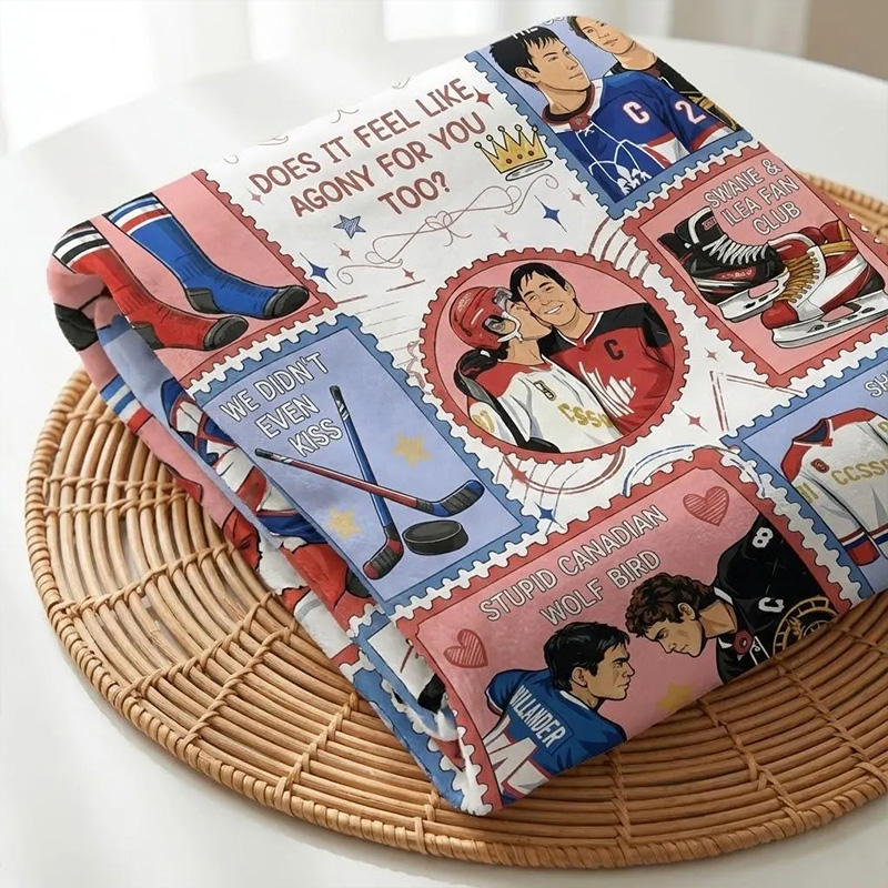 Personalized HR Hockey Romance Inspired Design Blanket with Custom Style For Fans
