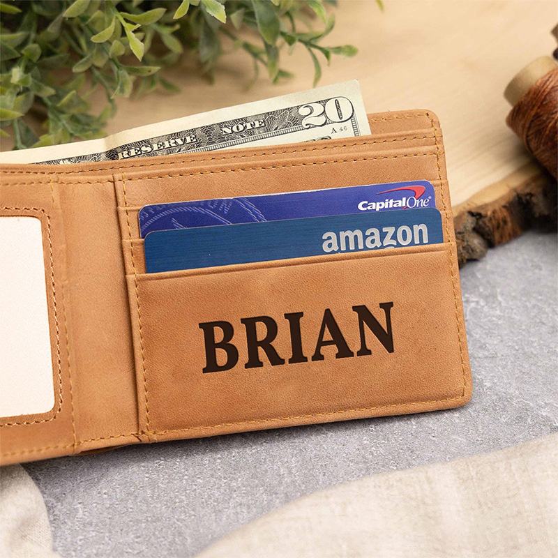 Personalized Jesus Made Me A Fisher of Men Leather Bifold Wallet with Custom Name Christian Fishing Multi Pocket Wallet Religious Gift for Men Dad