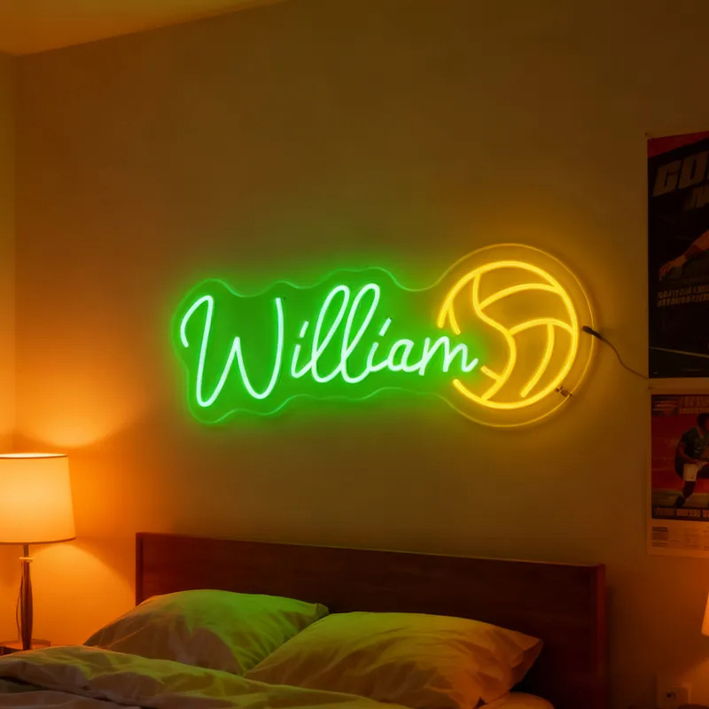 Personalized Volleyball Neon Sign with Custom Name for Volleyball Enthusiasts and Game Rooms
