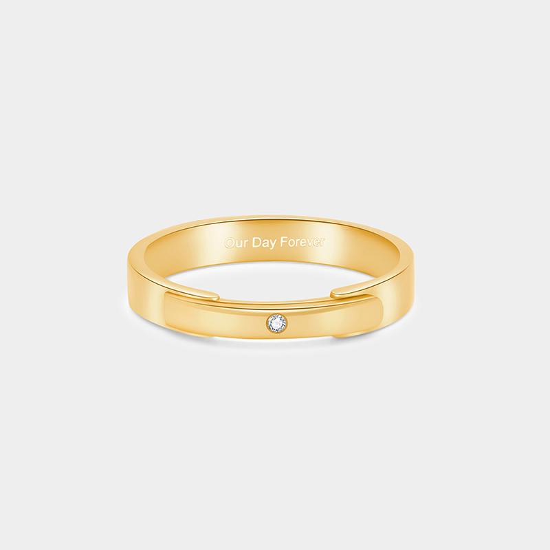 Personalized Sterling Silver Hinged Couple Rings with Inside Custom Engraving