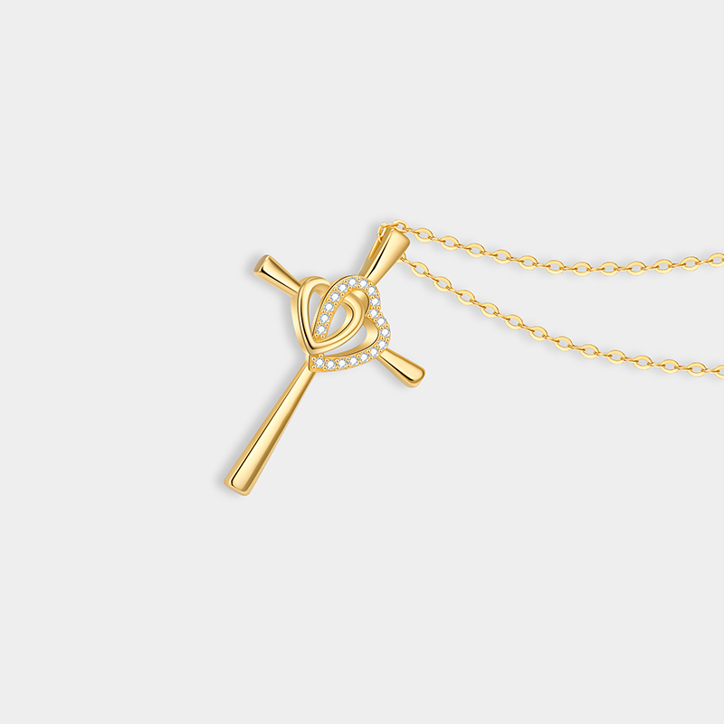 Personalized Sterling Silver Interlocking Hearts Cross Memorial Name Engraved Necklace