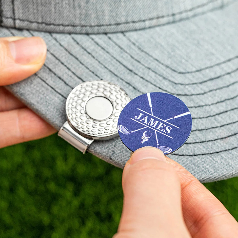 Personalized Golf Ball Marker Magnetic Hat Clip with Name 