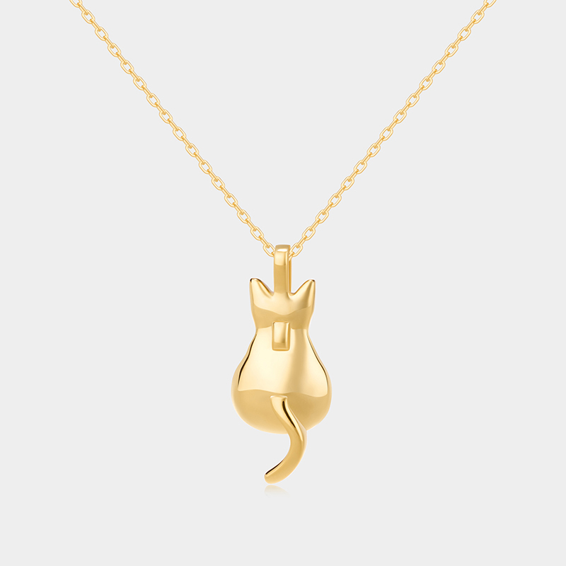 Personalized Sterling Silver Cat Silhouette Necklace with Custom Name Engraving Ideal Gifts for Women for Valentine's Day and Birthday