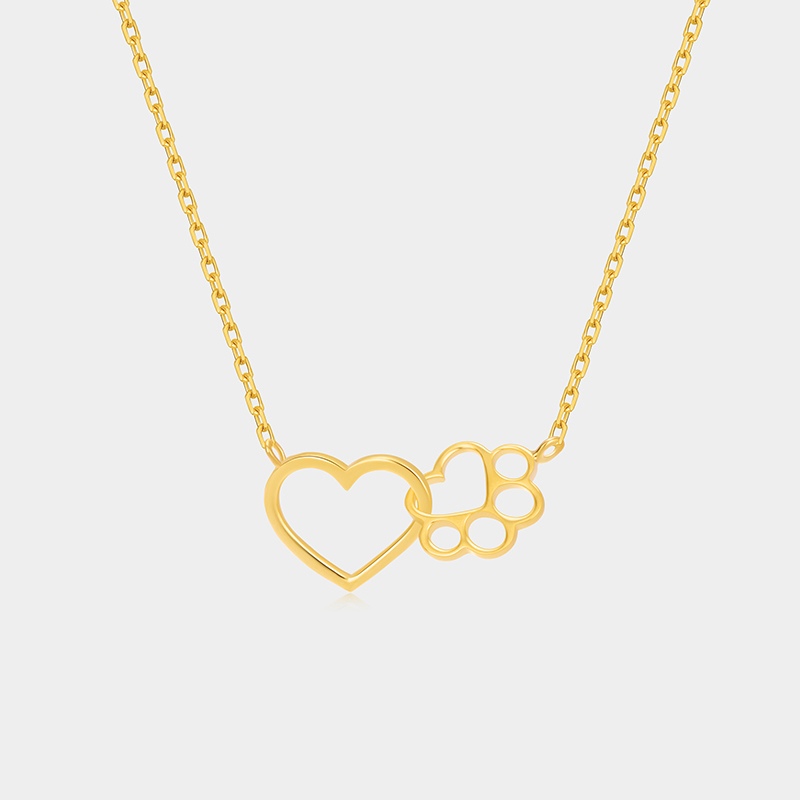 Personalized Heart-shaped Paw Bracelet A Gift for Your Beloved 925 Sterling Silver Necklace