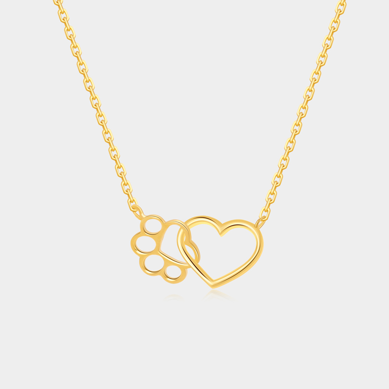Personalized Heart-shaped Paw Bracelet A Gift for Your Beloved 925 Sterling Silver Necklace