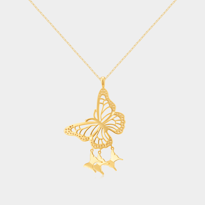 Personalized Sterling Silver Butterfly Family Pendant Necklace with Custom Letter Design Ideal Gifts for Her Valentine's Day Birthday