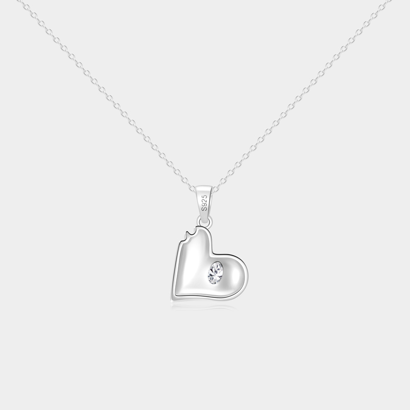 Personalized Sterling Silver 3D LOVE Heart Pendant Necklace with Custom Birthstone Accent Ideal Gifts for Her Valentine's Day Anniversary