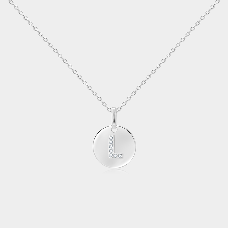 Personalized Sterling Silver Coin Pendant Necklace with Double-Sided Custom Letter Engraving Ideal Gifts for Her Valentine's Day Birthday