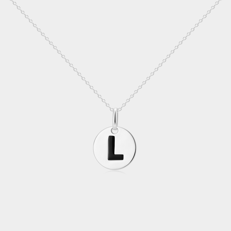 Personalized Sterling Silver Coin Pendant Necklace with Double-Sided Custom Letter Engraving Ideal Gifts for Her Valentine's Day Birthday