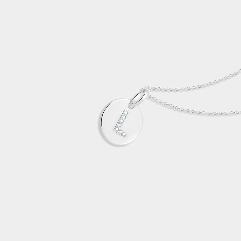 Personalized Sterling Silver Coin Pendant Necklace with Double-Sided Custom Letter Engraving Ideal Gifts for Her Valentine's Day Birthday