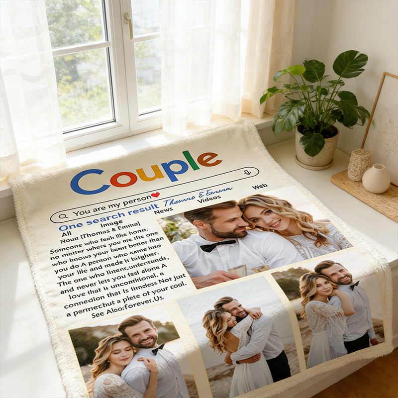 Personalized Editable Google Search Couple Photo Blanket Couple Funny Gift Valentine Gift for Couple Photo Customized Gift