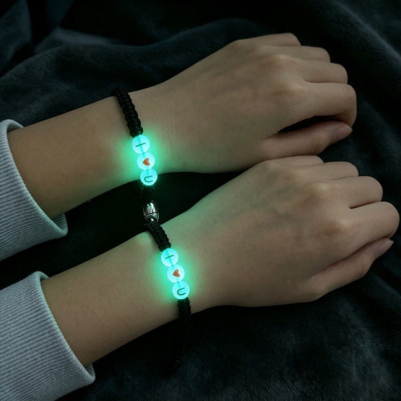 Personalized Heart Luminous Magnetic Bracelet Couple Matching Luminous Magnetic Bracelet Valentine's Day Gift for Her 