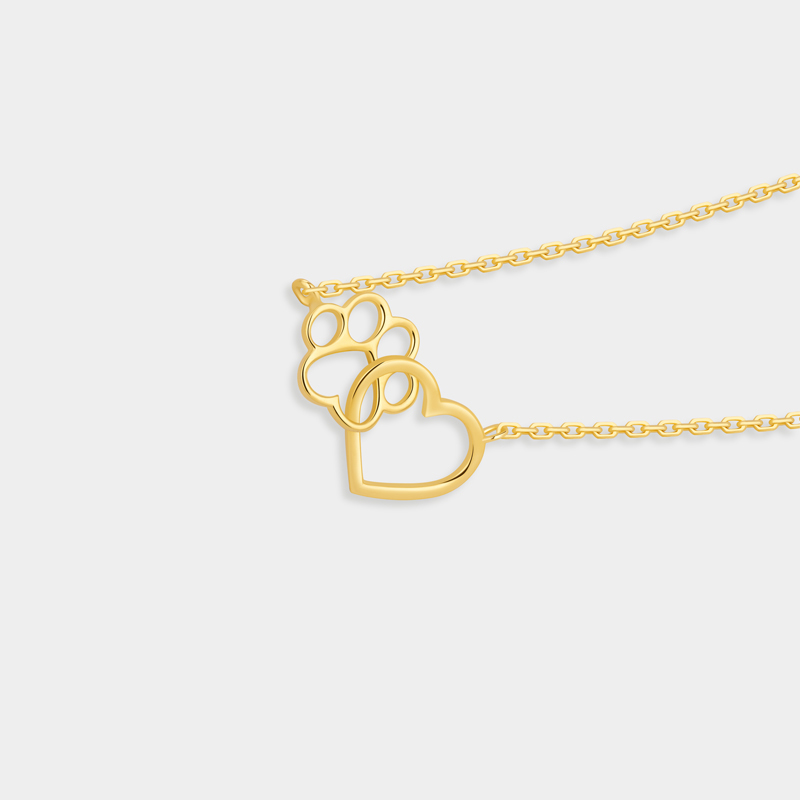 Personalized Heart-shaped Paw Bracelet A Gift for Your Beloved 925 Sterling Silver Necklace