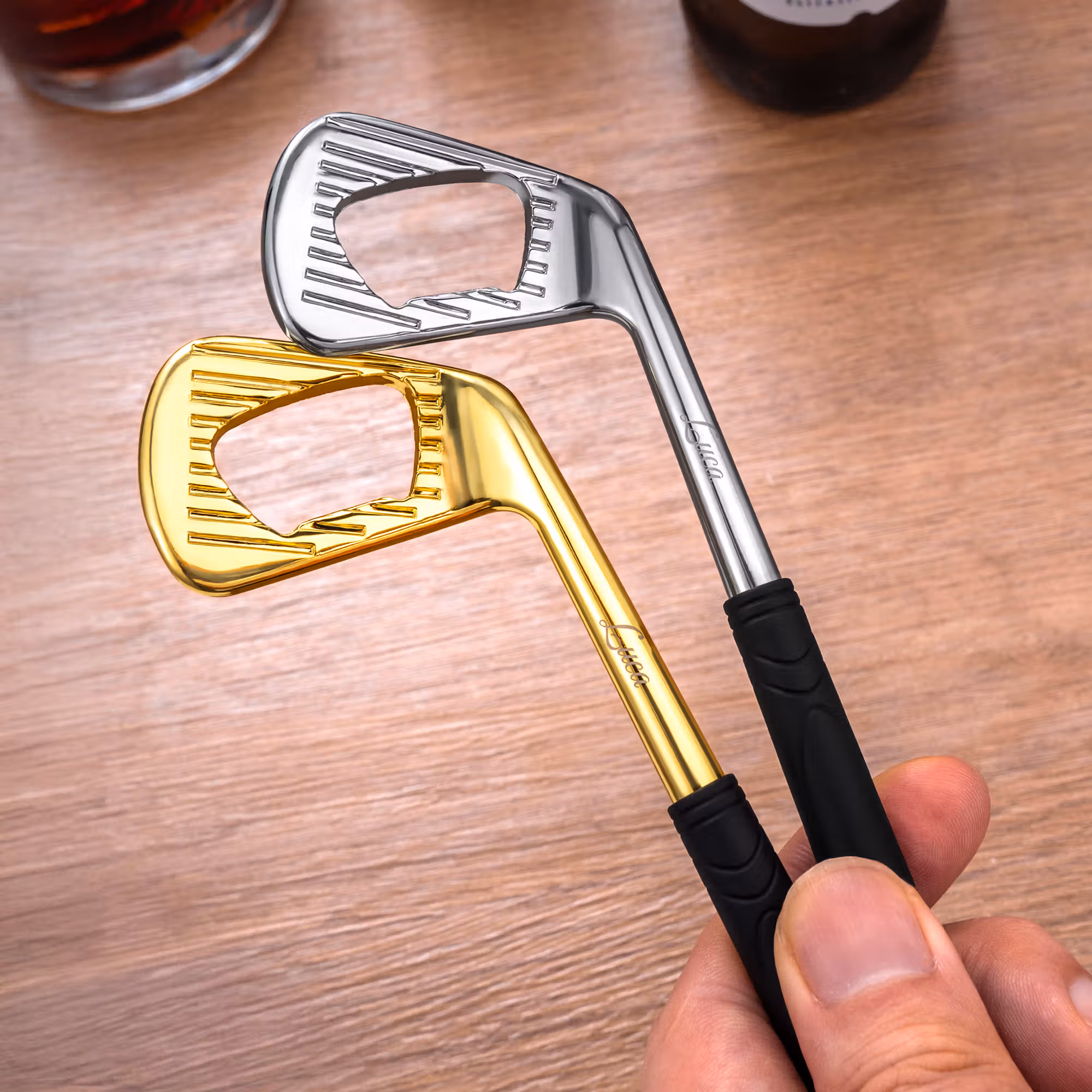 Personalized Golf Club Bottle Opener with Engraved Name Bar Accessory Bachelor Party Birthday Gift for Golf Lovers Drinking Enthusiasts