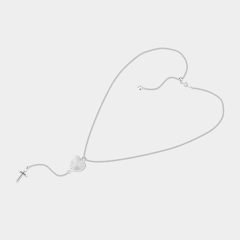 Personalized Sterling Silver Heart-Shaped Prayer Bead Necklace with Custom Photo Option Meaningful Gifts for Women Valentine's Day Mother's Day