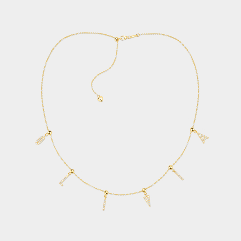 Personalized Sterling Silver Elegant Custom Name Letter Necklace