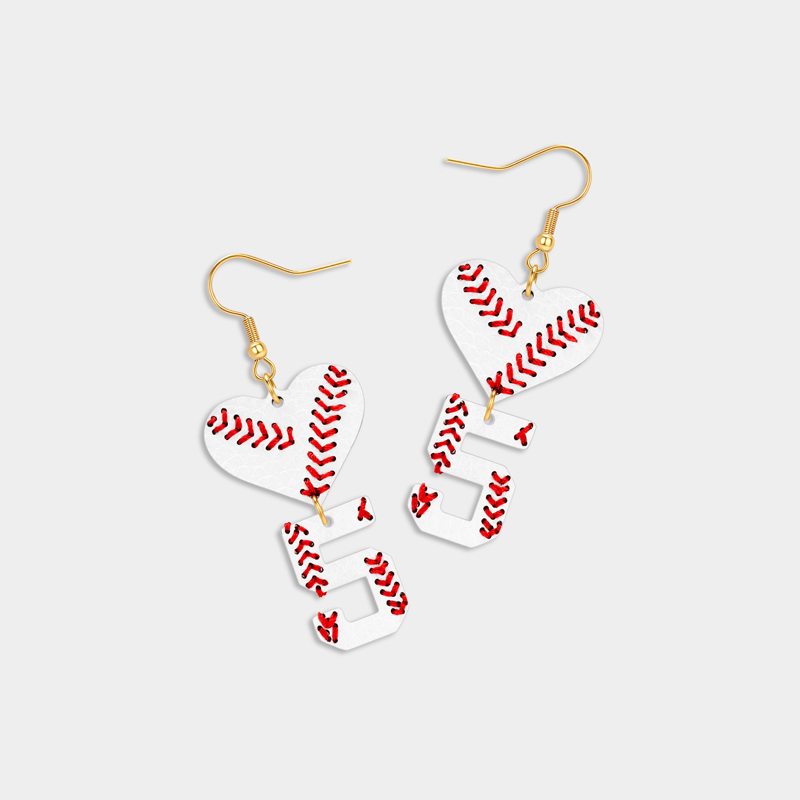 Personalized Acrylic Sporty Basketball Heart-Shaped Digital Earrings with Custom Detail Perfect Gifts for Basketball-Loving Trendy Gals