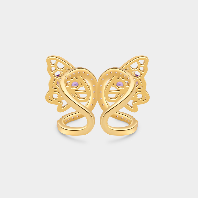 Personalized Sterling Silver Butterfly Family Ring with Custom Detail Perfect Gifts for Romantic Gals Ideal for Valentine's Day Birthday