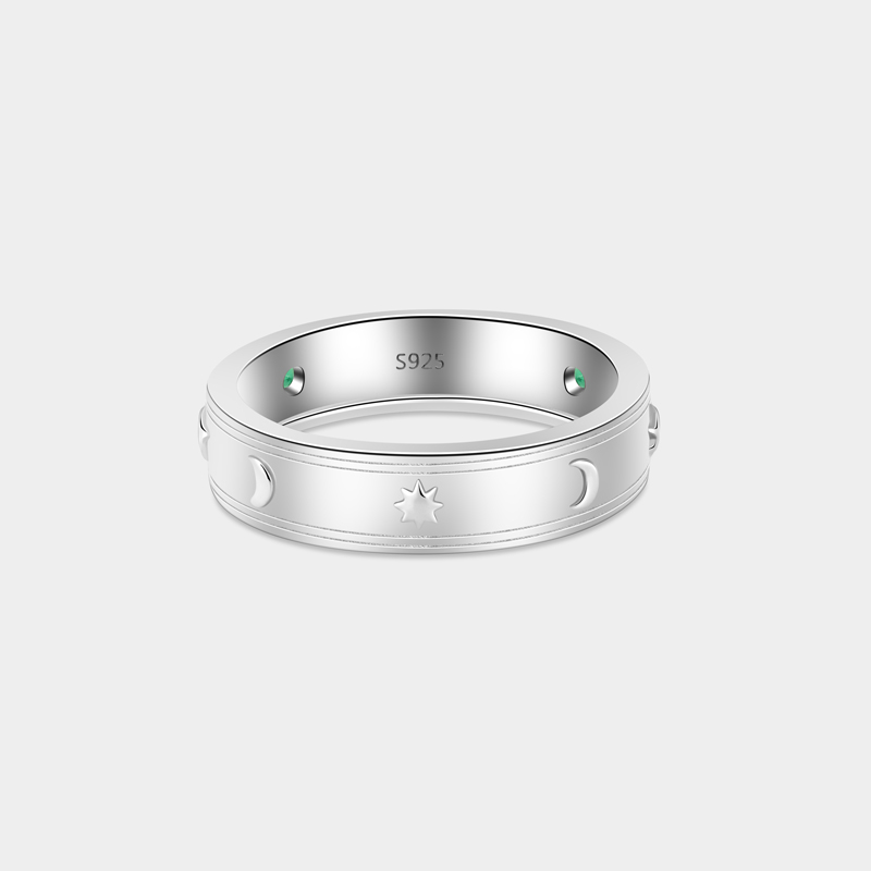 Personalized Sterling Silver Sun Moon Star Couple Rings with Custom Detail Perfect Gifts for Couples Ideal for Valentine's Day Wedding Anniversary