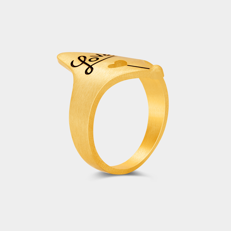 Personalized Pen-Tip Affection Nerd Ring A Gift for Your Beloved   925 Sterling Silver Necklace