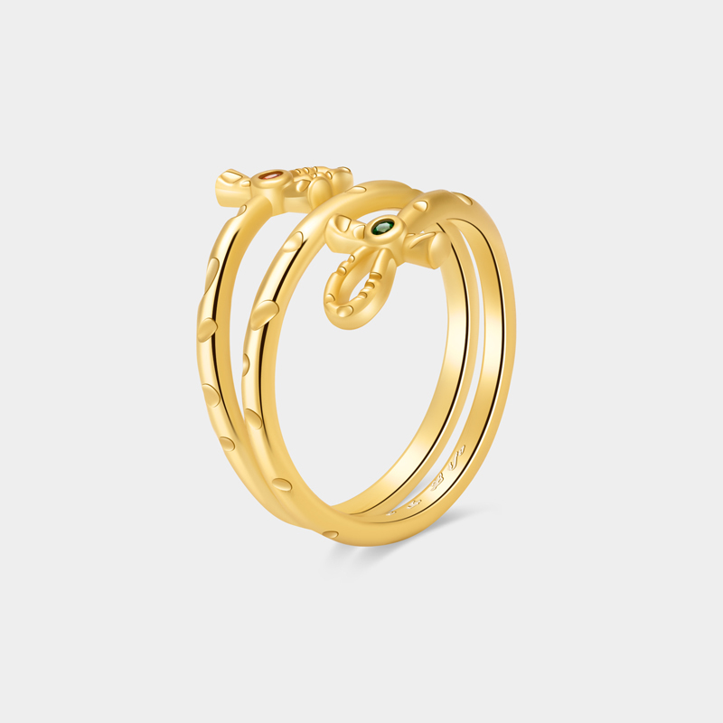 Personalized Sterling Silver Double Ankh Wrapped Ring Custom Text and Birthstone