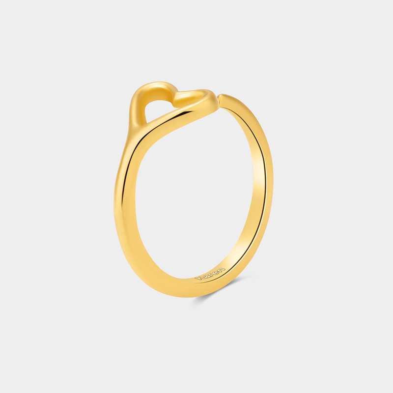 Personalized Hollow Heart-Shaped Open Ring A Gift for Your Beloved 925 Sterling Silver Necklace