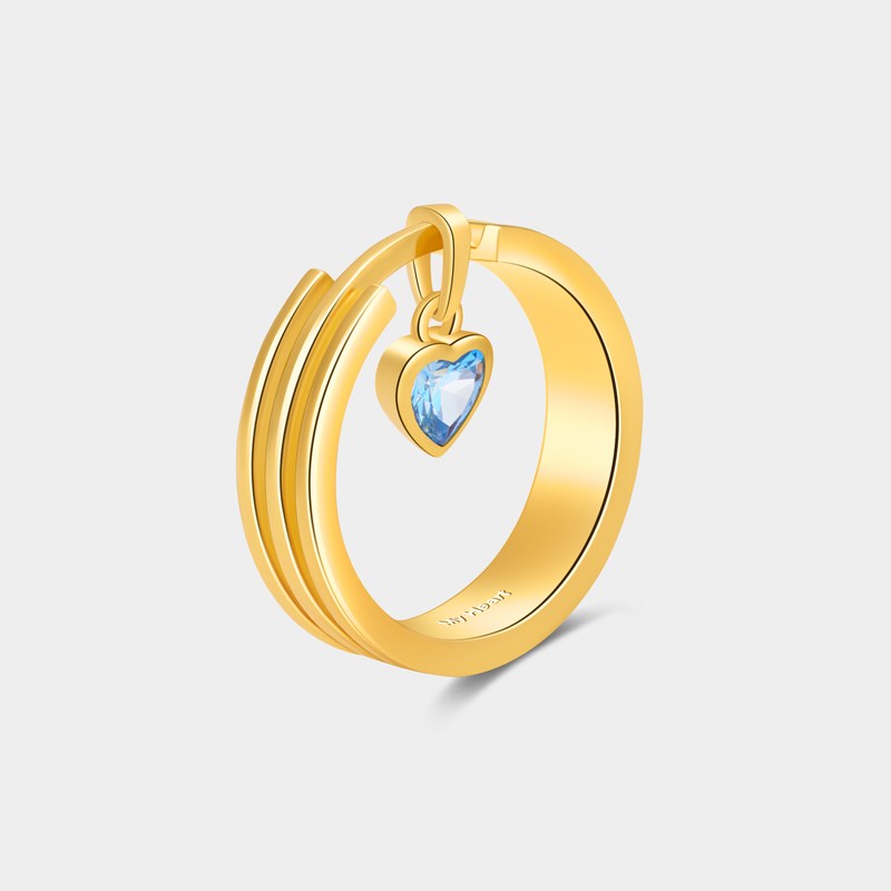 Personalized Heart-Shaped Pendant with Birthstone Ring A Gift for Your Beloved   925 Sterling Silver Necklace