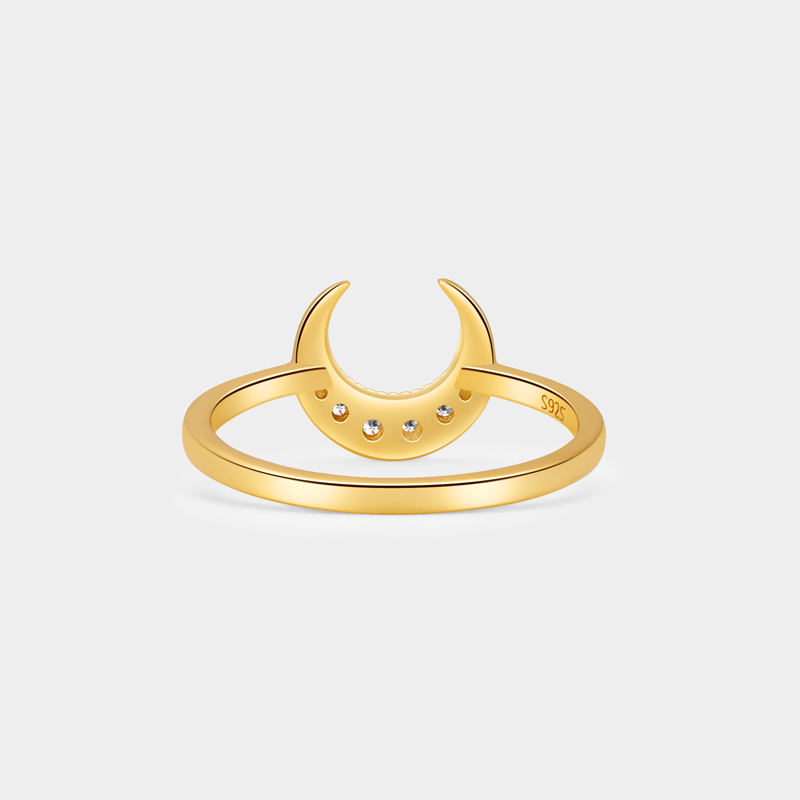 Personalized Eternal Sun and Moon Couple's Ring in Sterling Silver with Custom Text