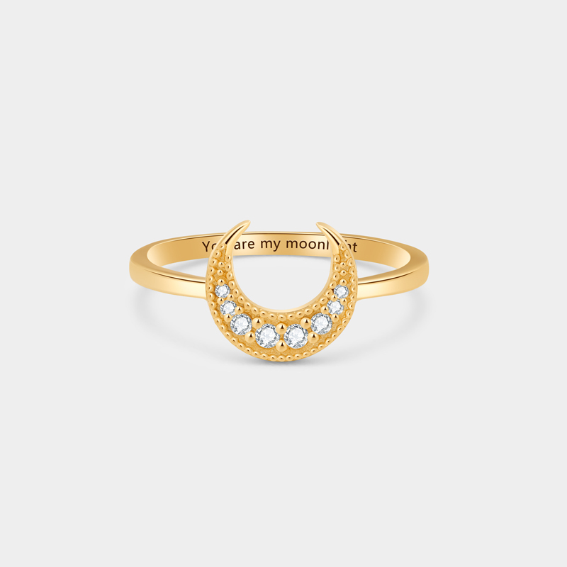 Personalized Eternal Sun and Moon Couple's Ring in Sterling Silver with Custom Text