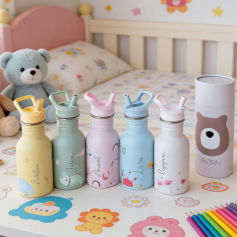 Personalized Kids Water Bottle Name Cup Gift for Kids Custom Name Kids Tumbler Back To School Gifts for Kids Kids School Gift Stainless Steel 400ml Hand Painted 