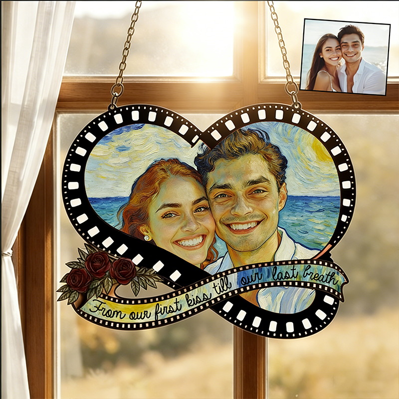 Personalized Couple Photo Film Suncatcher Custom Window Decor Anniversary Gift Valentines Day Gift