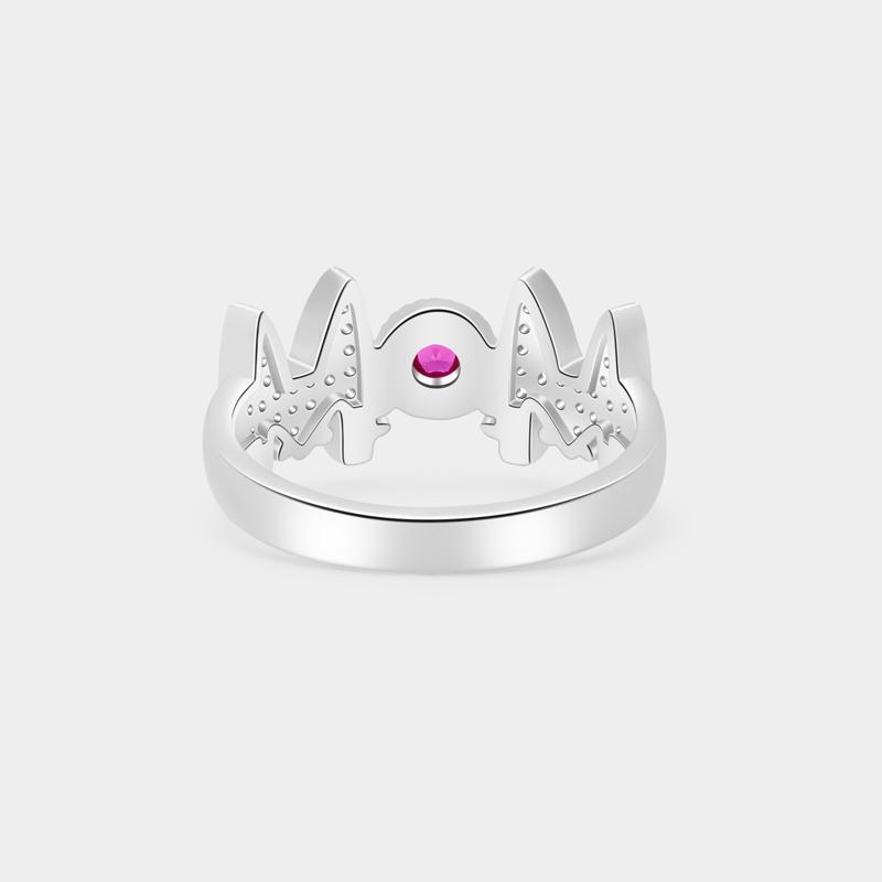 Personalized MOM Cat Ring A Gift for Your Beloved   925 Sterling Silver Necklace