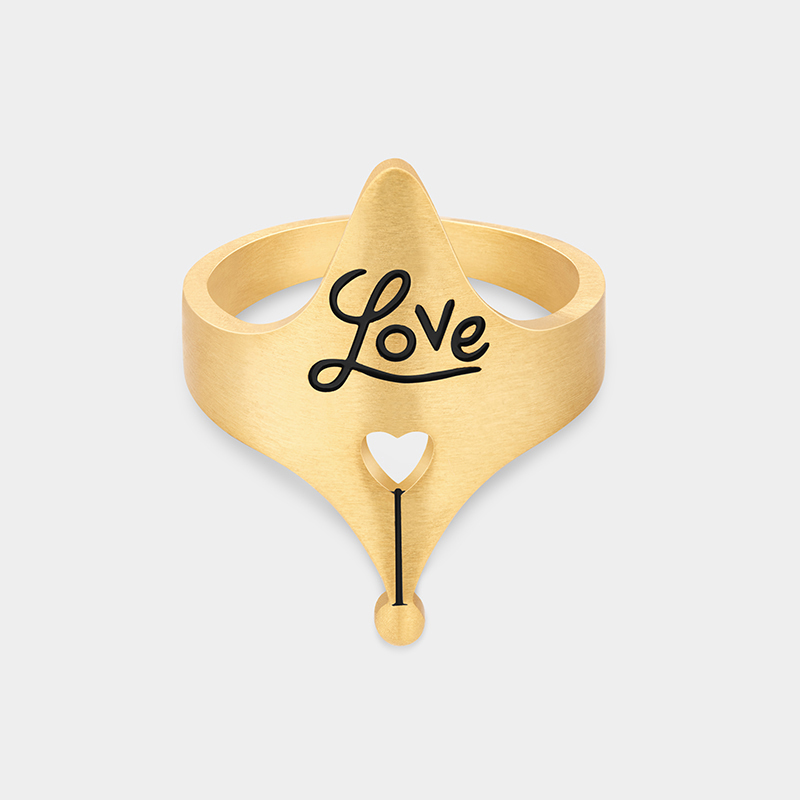 Personalized Pen-Tip Affection Nerd Ring A Gift for Your Beloved   925 Sterling Silver Necklace