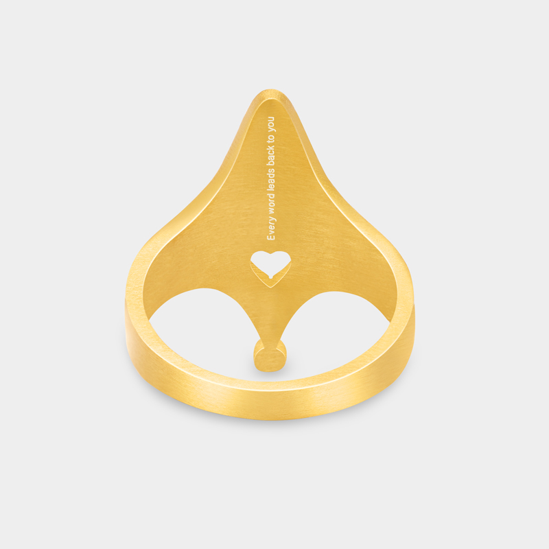 Personalized Pen-Tip Affection Nerd Ring A Gift for Your Beloved   925 Sterling Silver Necklace