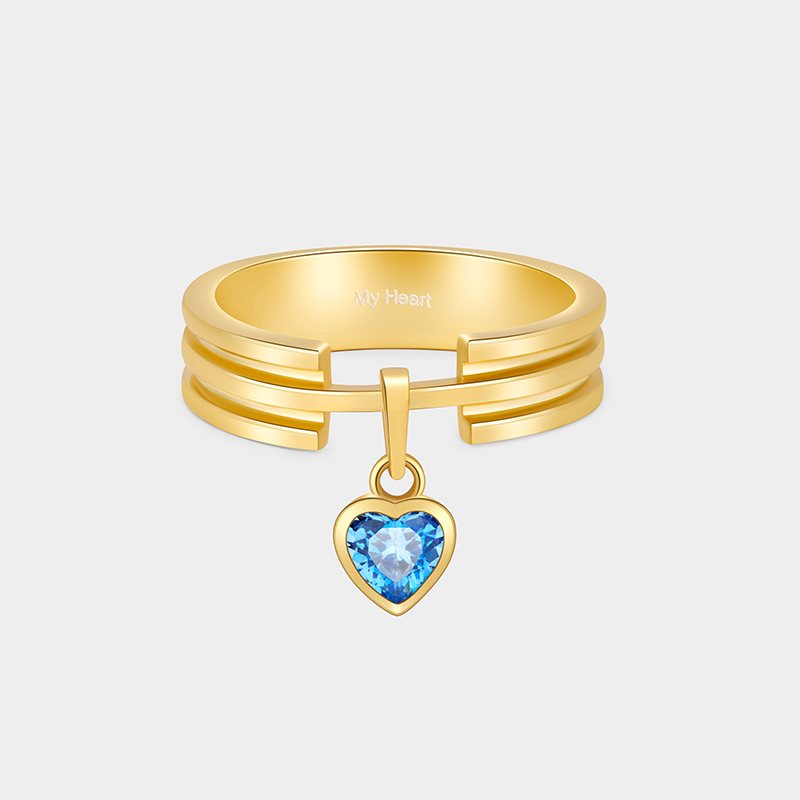 Personalized Heart-Shaped Pendant with Birthstone Ring A Gift for Your Beloved   925 Sterling Silver Necklace