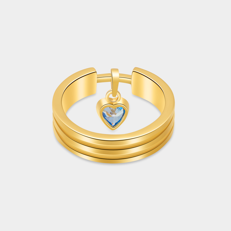 Personalized Heart-Shaped Pendant with Birthstone Ring A Gift for Your Beloved   925 Sterling Silver Necklace