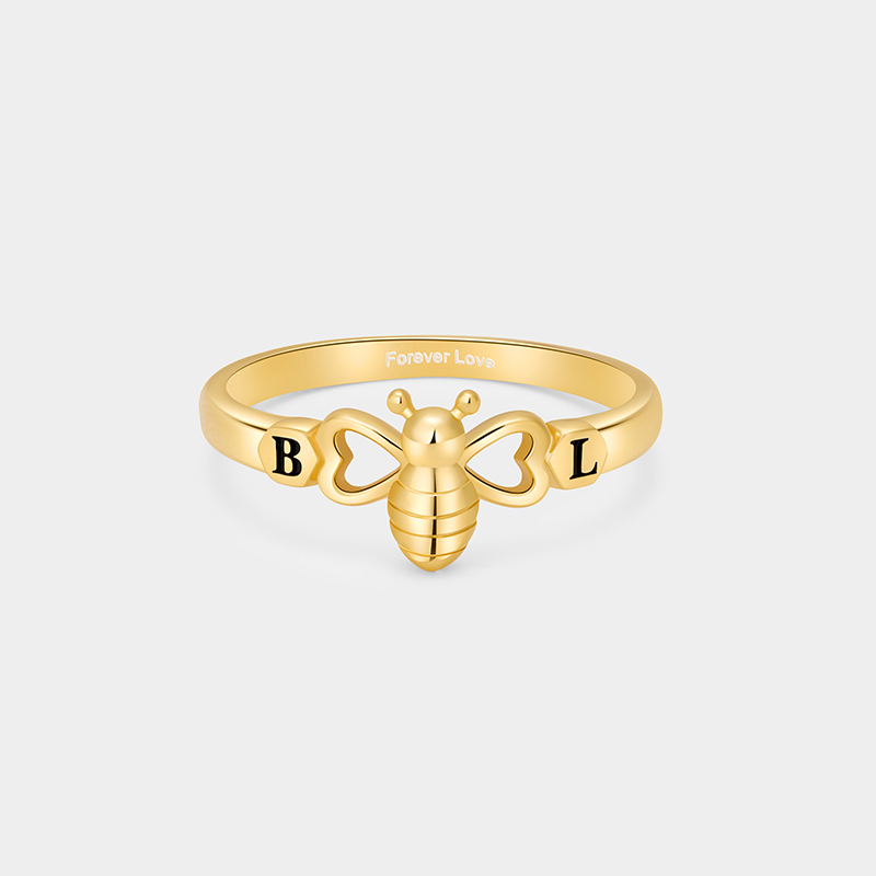 Personalized Bee Couple Rings A Gift for Your Beloved 925 Sterling Silver Necklace